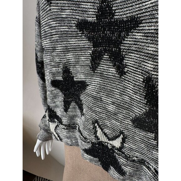 Starry Splendid Womens Sweater Large Cotton & Polyester Black/White Knit - Picture 9 of 16